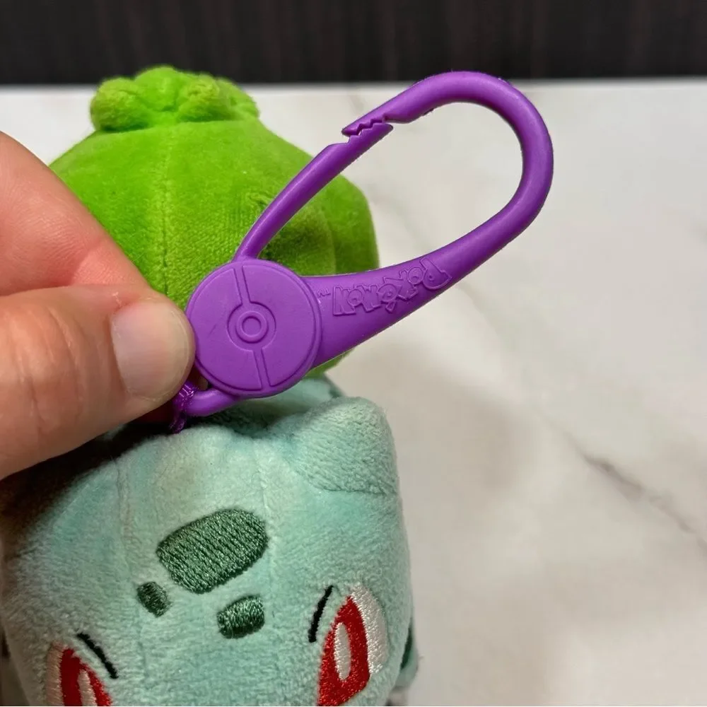 Pokemon Bulbasaur Plush Keychain with Purple Clip